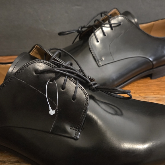 Steve Madden Mens Black Leather Derby Dress Shoes Lace Up Size 14 Nwt - Picture 2 of 10